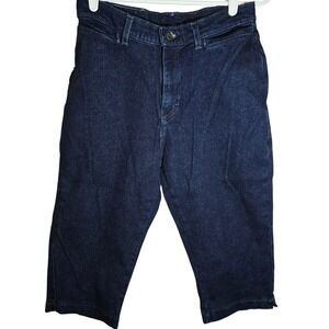 Women's Lee Riveted Dark Blue Wash Cropped Jeans Vintage‎ Size 10